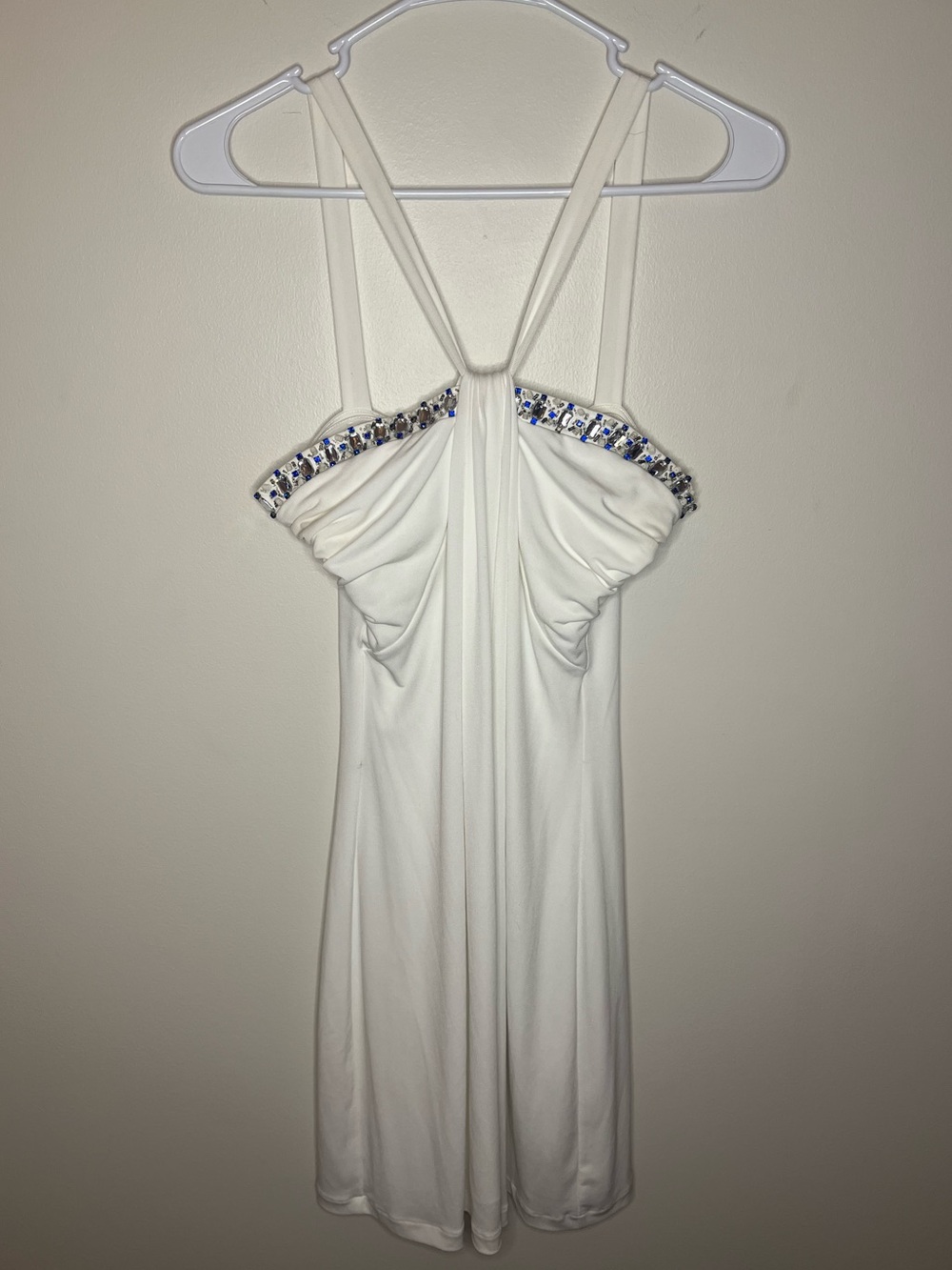 Guess by Marciano White Dress with Crystal Embellished Trim